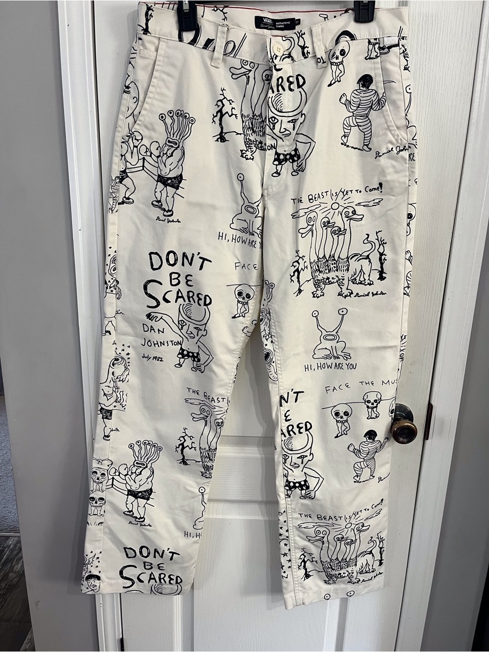 Vans Cream Graphic Print Daniel Johnston Pants